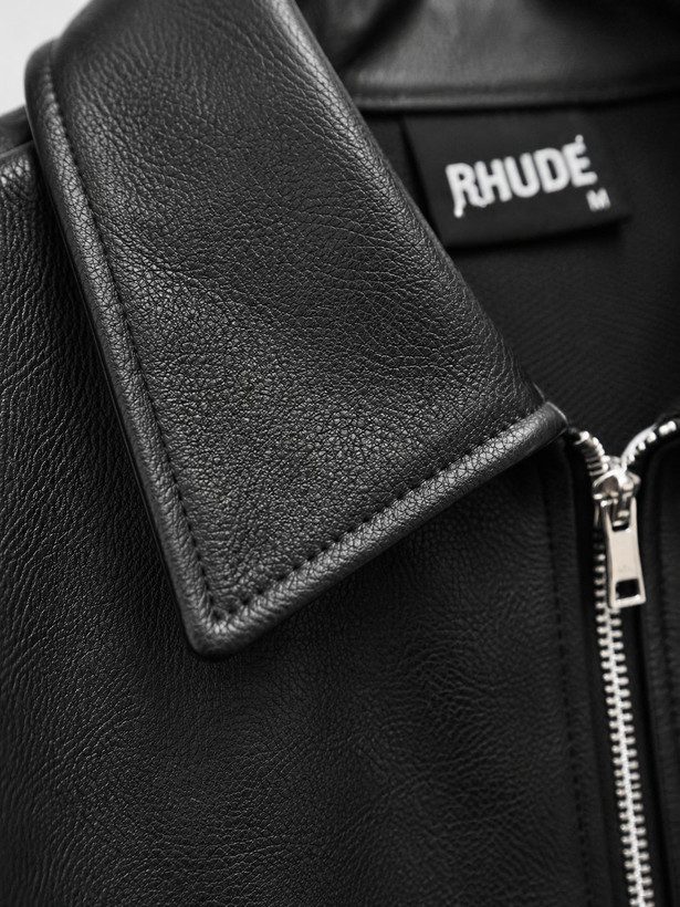 جکت چرم مشکی باکسی RHUDE