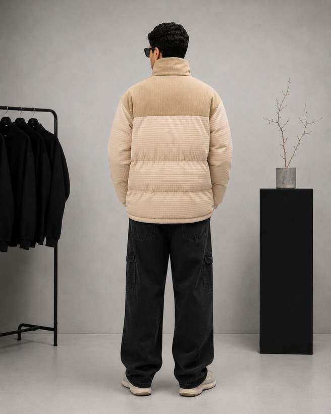 کاپشن مردانه دو رنگ FASHION2W مدل یقه ایستاده