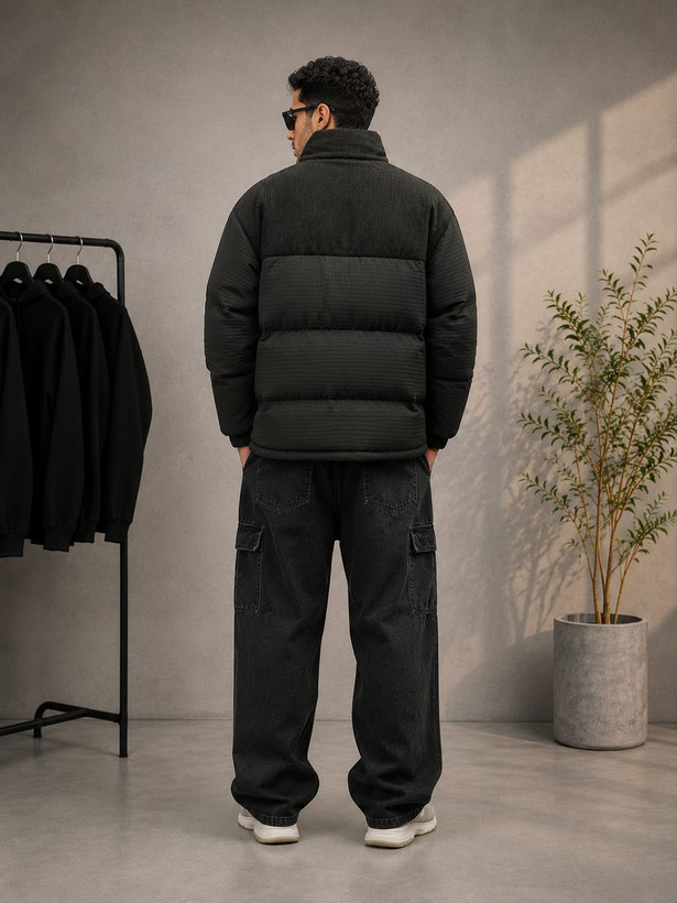 کاپشن مردانه دو رنگ FASHION2W مدل یقه ایستاده