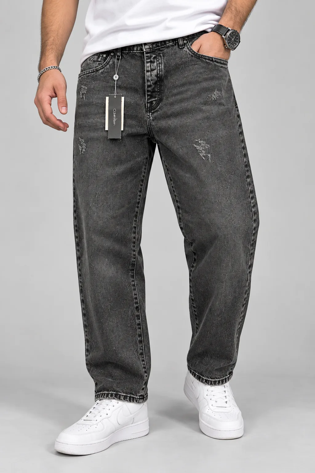 شلوار جین بویفرند Calvin Klein Jeans ذغالی