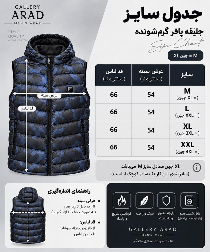 پافر گرمشونده کلاهدار ضدباد و ضدسرما